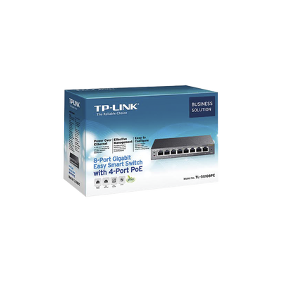 Easy Smart Switch PoE JetStream , 8 puertos 10/100/1000 Mbps  55 W | TL-SG108PE