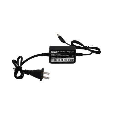 Adaptador de Pared de 12Vcc @ 1 A con cable y clavija Nema 1-15 / 0.5 metros a la toma de alimentación / 0.5 metros a la conexión del dispositivo | PL-DC-1000T