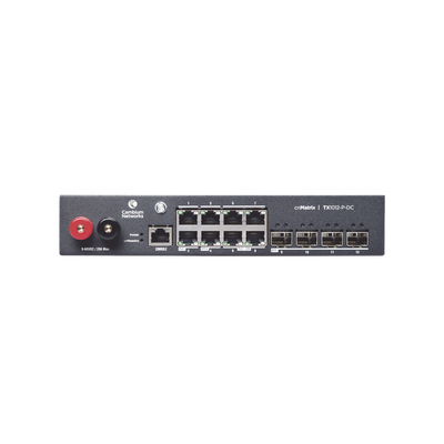 Switch cnMatrix WISP TX1012-DC-P de 8 puertos PoE y 4 SFP+, 170 W PoE Budget, Capa 2, gestión gratuita desde la nube, para corriente directa | MX-TX1012GXPA-20
