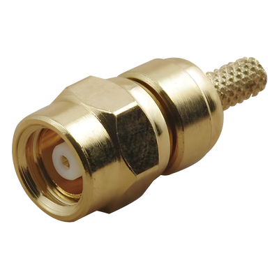 Conector RF / SMC Macho / Anillo Plegable / RG-58/U LMR-195 RG-142/U / Bronce Oro / Teflón | TT-SM-0024
