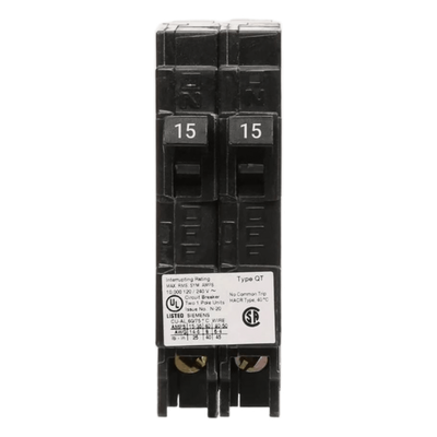 Interruptor Automático Duplex / 2 Polos / 20-30 A / 120 VCA / Capacidad Interruptiva 10 kA / Enchufable | Q2030