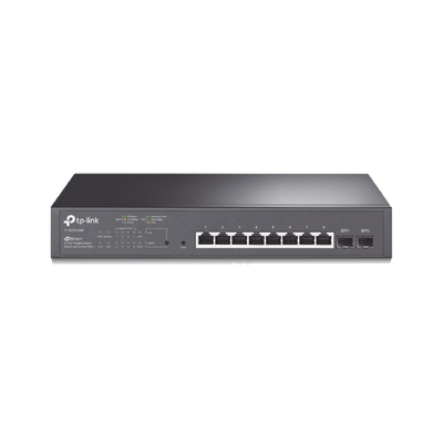 Switch PoE JetStream SDN Administrable 8 puertos 10/100/1000 Mbps + 2 puertos SFP, 8 puertos PoE, 150W, administración centralizada OMADA SDN | TL-SG2210MP