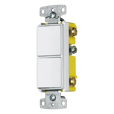 Interruptor Residencial / 15 A / 120-277 V CA / 2 Polos Unipolares / 30,000 Ciclos / 0.66 ft x 0.66 ft (20 cm x 20 cm) / Blanco | HUB-RCD-101W