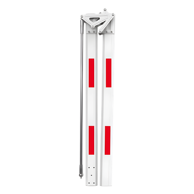 Brazo Articulado para Barrera / 4 m (13.1 ft) / Aluminio Blanco / Ángulo 180° / Bandas Reflectivas Rojas / 2 Secciones Modulares | ARM-ART-4M-180
