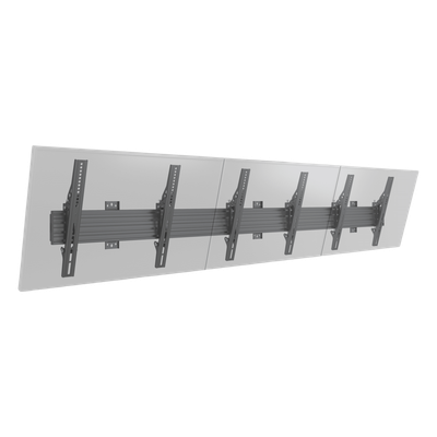Soporte de Pared para TV / Riel Triple / Capacidad 110 lbs (50 kg) / Compatible 32"-65" / VESA 100x100-600x400 mm / Ajuste Ángulo 5°-15° / Montaje Profesional | LCW3X1UT400