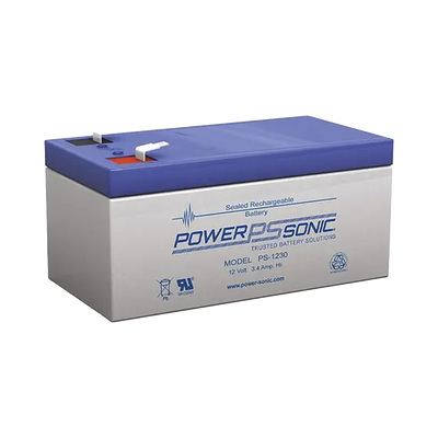 Batería 12V, 3.4AH, Para Respaldo, Tecnologías AGM/VRLA, 5 Años Vida Útil, Terminales F1, Reconocida UL | PS-1230-F1