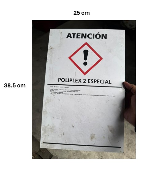 SSMART CARTEL PERSONALIZADO LEYENDA ATENCION  POLIPLEX 2 ESPECIAL MED: 38.5 X25CM