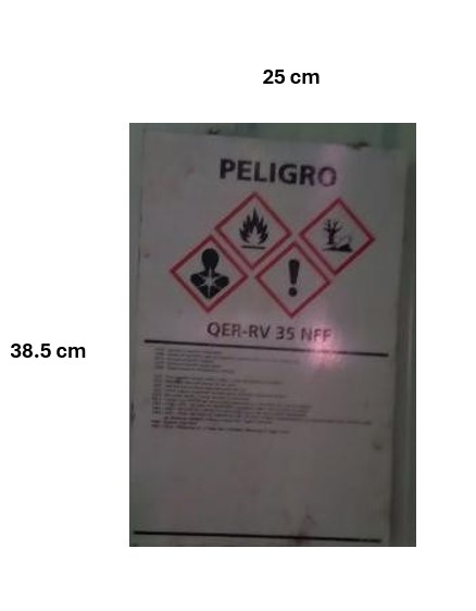 SSMART CARTEL PERSONALIZADO LEYENDA: PELIGRO  QER-RV-35 NFF MED: 38.5X25 CM