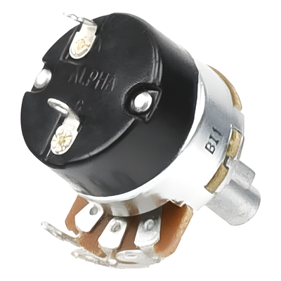 Potenciómetro Rotatorio con Switch / 5 kΩ / 500V AC / 15,000 Ciclos / Eje Plástico 6.5 mm / Montaje 3/8" 32UNEF | 31VM305