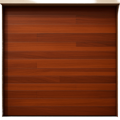 Sección para Puerta de Garage / Panel 18" / Acabado Laminado Premium / Imitación Duela / Café / 16 pies Ancho / Estilo Americano | SEC-DOOR16-18GF