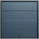 Seccion para puerta de Garage / Lisa / Linea Central / Panel de 21" / Color GRIS / 12 pies Ancho / Estilo Americana. | SEC-DOOR12-21L