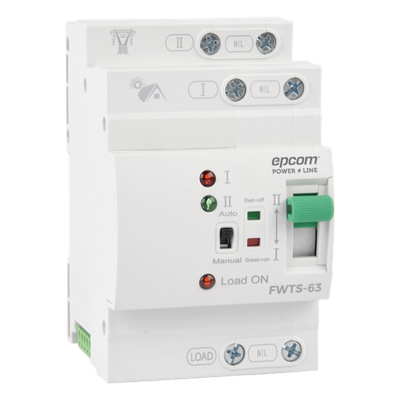 Interruptor de Transferencia Automática / 110 VCA / 63 A / Conmutación 20 ms / Doble Entrada / Protección Industrial | EPTRANSFER110