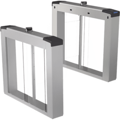Torniquetes Quick Pass Carril de 65 cms (25.6 in) / Reconocimiento Facial y Lectores de Tarjeta Incluidos / Aletas de Acrílico Incluidas / Bidireccional / 5,000,000 MCBF / 4 Pares de dToF | DS-K6B221TMX-LR-65-K