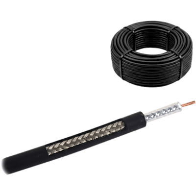 Rollo de 30 Metros de Cable Coaxial Tipo RG-58, LMR-195, Baja Pérdida de 50 Ohms, Conductor de Cobre Sólido | LMR195/30MTS