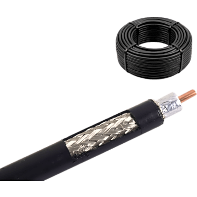 Rollo de 50 metros de Cable Coaxial Tipo RG-8 LMR400 de Baja Pérdida, 50 Ohms | LMR400/50MTS
