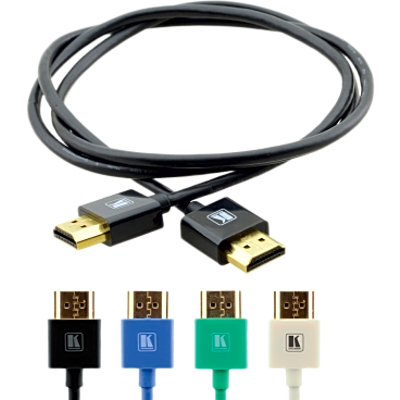 Cable HDMI Ultra Delgado Alta Velocidad con Ethernet | 4K@60Hz (4:4:4) | 18Gbps | Conector HDMI Delgado 16 mm (0.63 in) | Radio de Curvatura 36 mm (1.42 in) | Triple Blindaje | Conectores Chapados en Oro 24K | 1.80 m | Negro | C-HM/HM/PICO/BK-6
