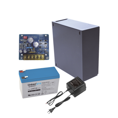 Kit con fuente PLB2 con salida de 12 Vcc a 2.5 Amper, incluye transformador y batería de 12 V a 7 Amper | KIT16B2LK7