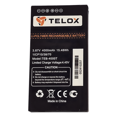 Batería Li-Ion / 4000 mAh / 3.8 VCC / 13.68 Wh / Carga 4.35 VCC | TEB4000T
