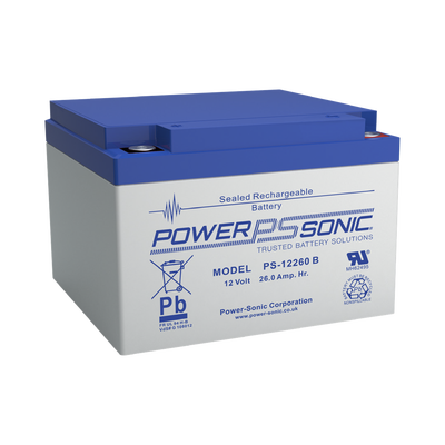 Batería 12V, 26AH, Para Respaldo, Tecnologías AGM/VRLA, 5 Años Vida Útil, Terminales M5, Reconocida UL | PS-12260-B