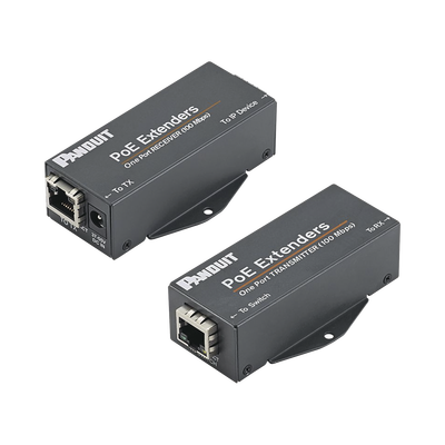 Kit de Extensor PoE/PoE+, Hasta 610 Metros (2000 ft) con Cable Cat5e o Cat6, 10/100Mbps, Incluye Transmisor, Receptor y Fuente de Alimentación | POEXKIT1