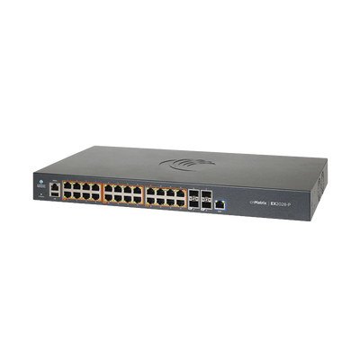 Switch cnMatrix EX2028-P capa 3 de 28 puertos (24 PoE Gigabit 802.3af/at, 4 SFP+) administración desde la Nube (MX-EX2028PxB-U) | MX-EX2028PXB-U