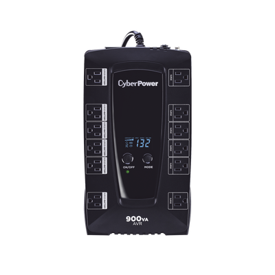 UPS de 900 VA/480 W, Topología Línea Interactiva, Entrada 120 Vca NEMA 5-15P, Tipo Gabinete Compacto, Con 12 Tomas NEMA 5-15R | AVRG900LCD