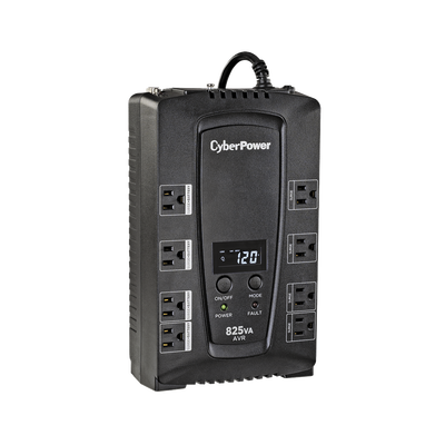 UPS de 825 VA/450 W, Topología Línea Interactiva, Entrada 120 Vca NEMA 5-15P, Tipo Gabinete Compacto, Con 8 Tomas NEMA 5-15R | CP825AVRLCDA