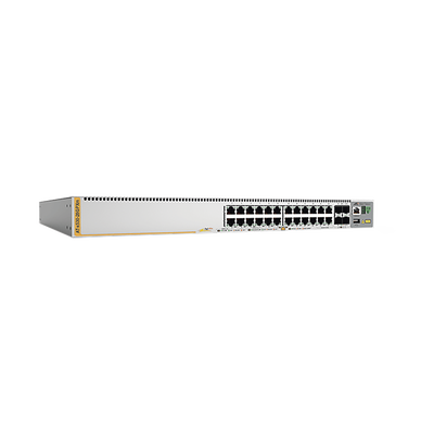 Switch PoE+ Stackeable Capa 3, 20 puertos 10/100/1000 Mbps + 4 x 100M/1G/2.5/5G-T + 4 puertos SFP+ 10 G, hasta 740 W, fuente redundante | AT-X530-28GPXM-10