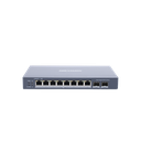 Switch Gigabit PoE+ / Administrable / 8 Puertos Gigabit PoE+ / 2 Puertos SFP / Configuración Nube Hik-Partner Pro / Modo Extendido hasta 300 Metros / 110 W | DS-3E1510P-SI