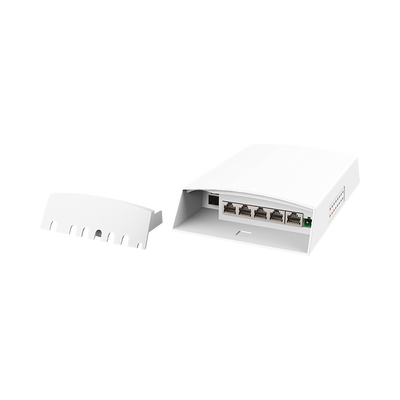 Switch CCTV PoE para Exterior / No administrable / PoE Entrada 802.3 bt Hasta 60W / 1 Puerto PoE salida 24V pasivo Hasta 12W /  3 puertos PoE 802.3 at Hasta 30W /  Ideal para Aplicaciones CCTV con Enlaces Inalámbricos | WI-PS306GF-O-DC