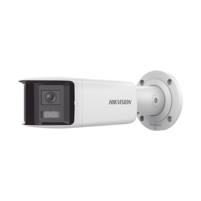 [FlexVu] [PROTECCIÓN ACTIVA] Bala IP Panorámica 4 Megapixel / 2 Lentes 2.8 mm (180°) / Imagen a Color 24/7 (ColorVu) / PoE / WDR 130° / IP67 / ACUSENSE / Luz Estroboscópica y Alarma Audible / 40 mts Luz Blanca / Micro SD | DS-2CD2T47G2P-LSU/SL(C)