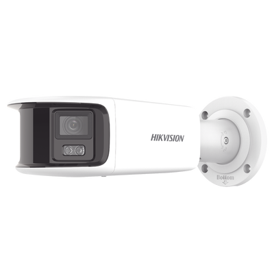 [FlexVu] [PROTECCIÓN ACTIVA] Bala IP Panorámica 8 Megapixel (4K) / 2 Lentes 4 mm (180°) / Imagen a Color 24/7 (ColorVu) / PoE / WDR 130° / IP67 / ACUSENSE / Luz Estroboscópica y Alarma Audible / 40 mts Luz Blanca / Micro SD | DS-2CD2T87G2-PLSU/SL(C)
