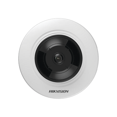 Mini Fisheye IP 5 Megapixel / Panorámica 180° - 360° / Microfono Integrado / 8 mts IR / Uso en Interior / PoE / Múltiples Vistas por iVMS-4200 / Alarmas I/O / Micro SD | DS-2CD2955G0-ISU