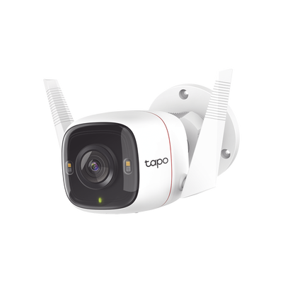Cámara IP 4 Megapixel (2K) / Lente 3.18 mm / Wi-Fi / 30 mts IR / Exterior IP66 / Audio Bidireccional / Micro SD  hasta 256 GB / Compatible con Google y Alexa | TAPO-C320WS
