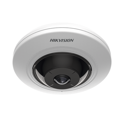 Mini Fisheye IP 5 Megapixel / Panorámica 180° - 360° / 8 mts IR / Interior / PoE / HEOP / ACUSENSE / Detección Facial / Microfono Integrado | DS-2CD3956G2-IS(U)