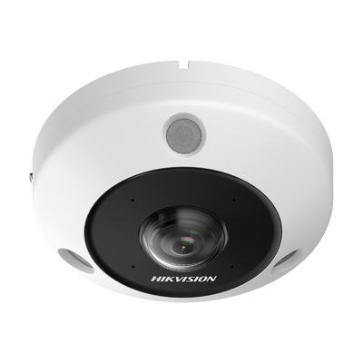 Fisheye IP 6 Megapixel / 180° - 360° / Dewarping / Heat Map / HEOP 2.0 / Conteo de Personas / IP67 / IK10 / 15 mts IR / Entrada y Salida de Audio y Alarma / Múltiples Vistas / Micrófono Integrado | DS-2CD6365G1-IVS