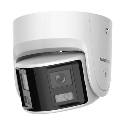 [FlexVu] [PROTECCIÓN ACTIVA] Turret IP 4 Megapixel / 2 Lentes de 2.8 mm (Imagen Panorámica 180°) / 30 mts IR / Exterior IP67 / Luz Intermitente y Alerta de Audio / Audio Bidireccional / ACUSENSE / WDR 120 dB / Micro SD | DS-2CD2346G2P-ISU/SL(C)