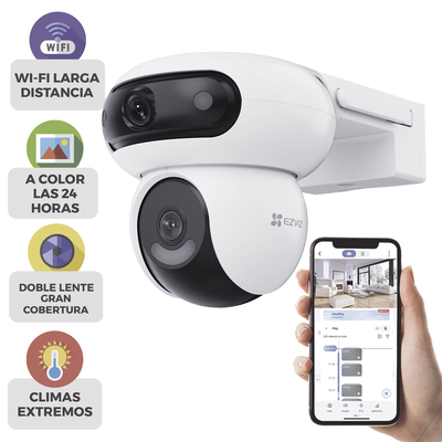 Cámara Doble Lente PT / Rotación en Ambos Lentes / Wi-Fi / 4MP+ y 4MP (Resolución 8 Megapixel ) / Auto Seguimiento Inteligente / Visión Color Nocturna | CS-H90