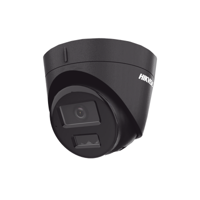 [Dual Light] Turret IP 4 Megapixel / Color Negro /  Lente 2.8 mm / 30 mts IR + 30 mts Luz Blanca / Micrófono Integrado / ACUSENSE Lite / Exterior IP67 / H.265 / PoE / ONVIF / Micro SD | DS-2CD1343G2-LIUF/BLACK