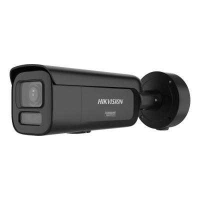 [Dual Light + ColorVu 3.0 + HikAI] Bala IP  4 Megapixel / Lente Mot. 2.8 a 12 mm / 60 mts IR + Luz Blanca / Exterior IP67 / WDR 130 dB / ACUSENSE 3.0 / Microfono Integrado / Metal / NEMA 4X / ACUSEARCH | DS-2CD2647G3-LIZSY(BLACK)