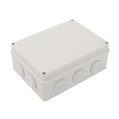 Caja Derivación-Conexión de Plástico (140 X 190 X 76 mm) con 10 Glándulas de Goma. Para Instalaciones Comerciales, Residenciales e Industriales. Incluye Tornillería para su Tapa. Funciona También como Registro. | PST-1419-ER