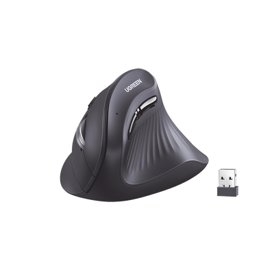 Mouse Inalámbrico en Angulo Vertical | 2.4G & Bluetooth | Conecta 3 dispositivos Simultáneamente | 4 Niveles de DPI |  Clic Silencioso | 5 botones Silenciosos | Soporta Win, Mac, Linux & Chrome. | 25444