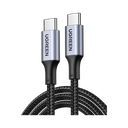 Cable USB-C a USB-C | 1 Metro | Carga Rápida de hasta 100W | Transferencia de datos 480 Mbps | PD3.0 | QC4.0/3.0/2.0 | FPC | AFC | Protección Integrada| Caja de Aluminio | Nylon Trenzado | Amplia Compatibilidad | Color Negro. | 70427