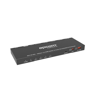 Splitter HDMI 1x4 | 1 Entrada a 4 salidas (Simultaneas) | 4K@60Hz | Extractor de Audio | Down Scaler | HDR  4:4:4 | EDID | 18Gbps | EPC-B14SA