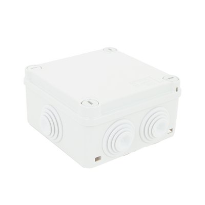 Caja Estanca de PVC Para Derivación y Conexión, 6 Entradas, Tapa con Tornillo de 1/4" de Vuelta, 100x100x50 mm (Área Interna), Uso Exterior IP55, Material que no Propaga el Fuego y Libre de Hálogenos | GW-44-024