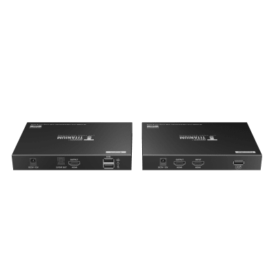 Kit extensor KVM (HDMI y USB) hasta 70 metros | Resolución 4K @ 60 Hz | Cat 6, 6a y 7 | IPCOLOR | CERO LATENCIA | HDR10 | Salida Loop | Puerto S/PDIF | Uso 24/7 | Transmite el Video y Controla tu DVR vía USB a distancia. | TT676KVM