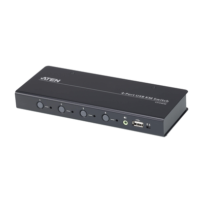 Switch KM USB| 4 Puertos | Boundless Switching | RS232 | Controla 4 Computadoras con 1 Teclado/Mouse | CS724KM
