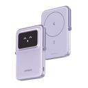 Power Bank Serie UNO Inalambrico | 10000mAh | 7.5W/20W  |  Con Emojis de Estado | Carga Rápida USB-C Bidireccional  | Pantalla TFT  Inteligente | Con Holder | Color Purple. | 45328