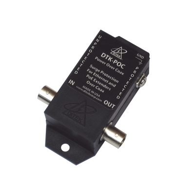 Protector Coaxial PoE / BNC Hembra / 75 Ohms / Ethernet 10/100 / Cámaras IP y Extensores | DTKPOC