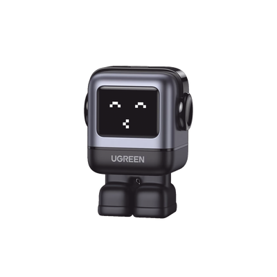 Cargador Mini GaNRobot 30W serie UNO | 1 USB-C de Carga Rápida | Tecnología GaN II | Multiprotocolo PD/QC/SCP/FCA | Carga Inteligente | Pantalla LED | Zapato Magnético Extraíble | Thermal Guard | Color Negro. | 15550B
